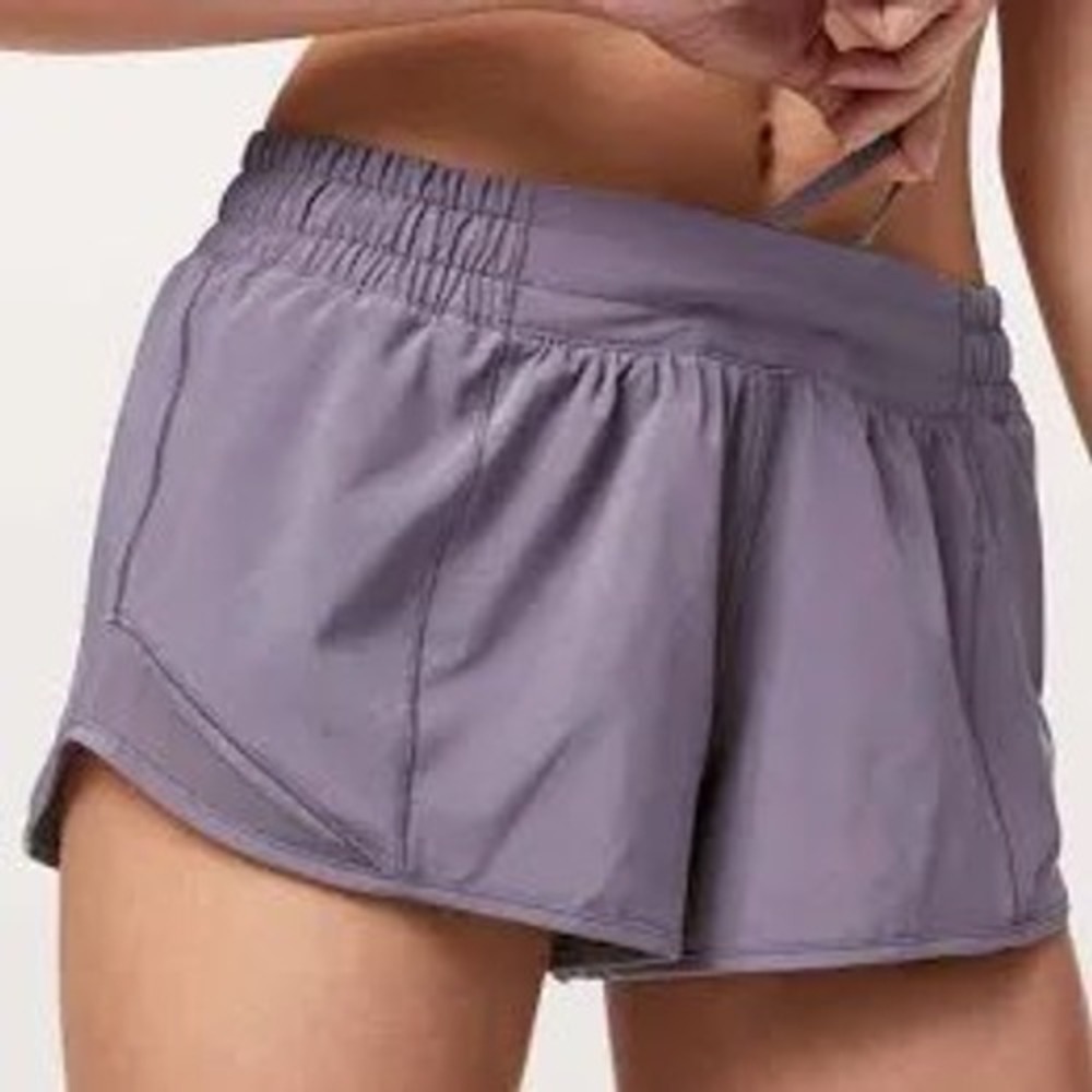 Lululemon Hotty Hot Shorts Purple Low Rise 2.5 Inch Inseam Size 8 Running